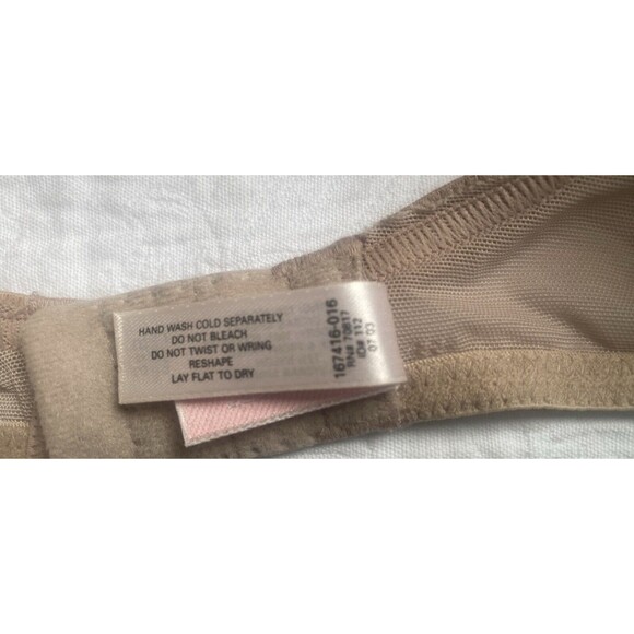 Victorias Secret Balconette Embroidered Lace Mesh Bra Nude Beige Underwire -34B - Picture 5 of 5
